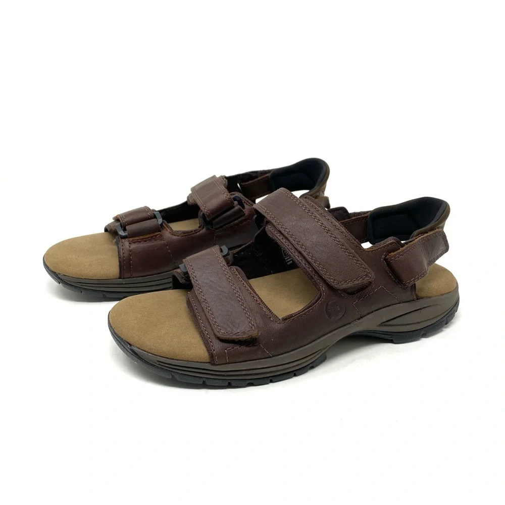 Dunham St. Johnsbury Leather Sandals Brown Waterproof Men’s NIB